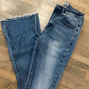 Umgee Distressed Blue Flare Jeans